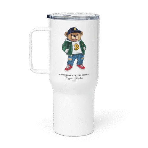 Bitcoin Bear Travel Mug With a Handle
