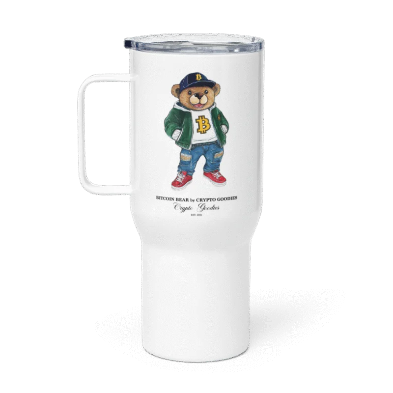 Bitcoin Bear Travel Mug With a Handle