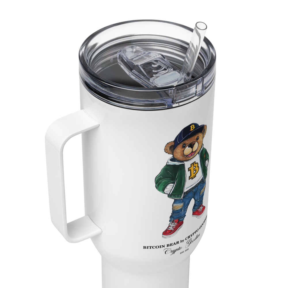 Bitcoin Bear Travel Mug With a Handle