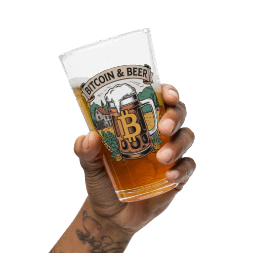 Bitcoin & Beer Pint Glass