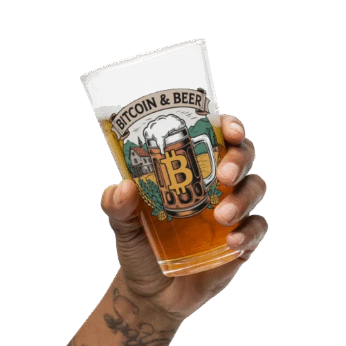 Bitcoin & Beer Pint Glass