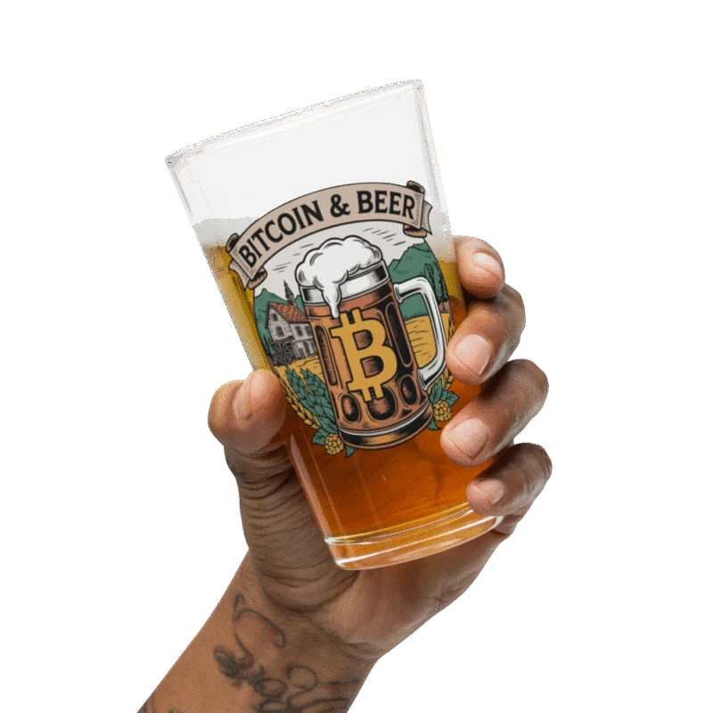 Bitcoin & Beer Pint Glass