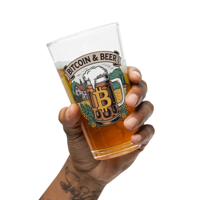 Bitcoin &Amp; Beer Pint Glass