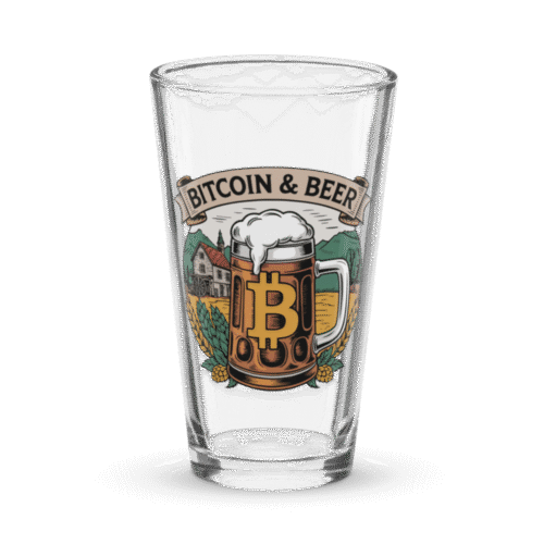 Bitcoin & Beer Pint Glass