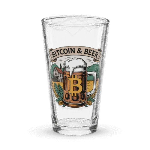 Bitcoin & Beer Pint Glass