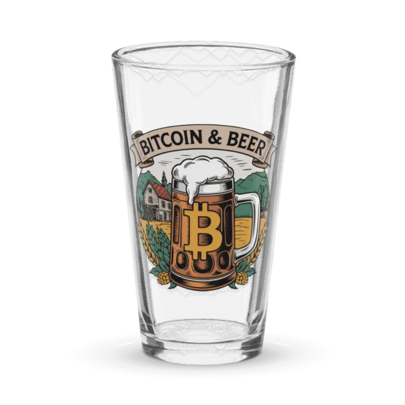 Bitcoin & Beer Pint Glass