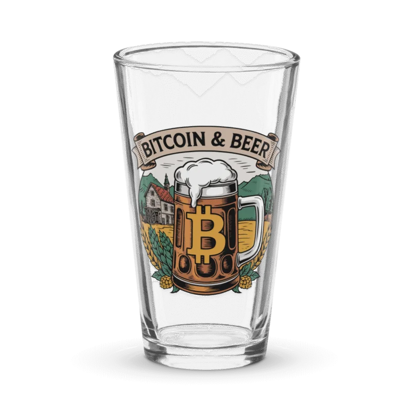 Bitcoin & Beer Pint Glass