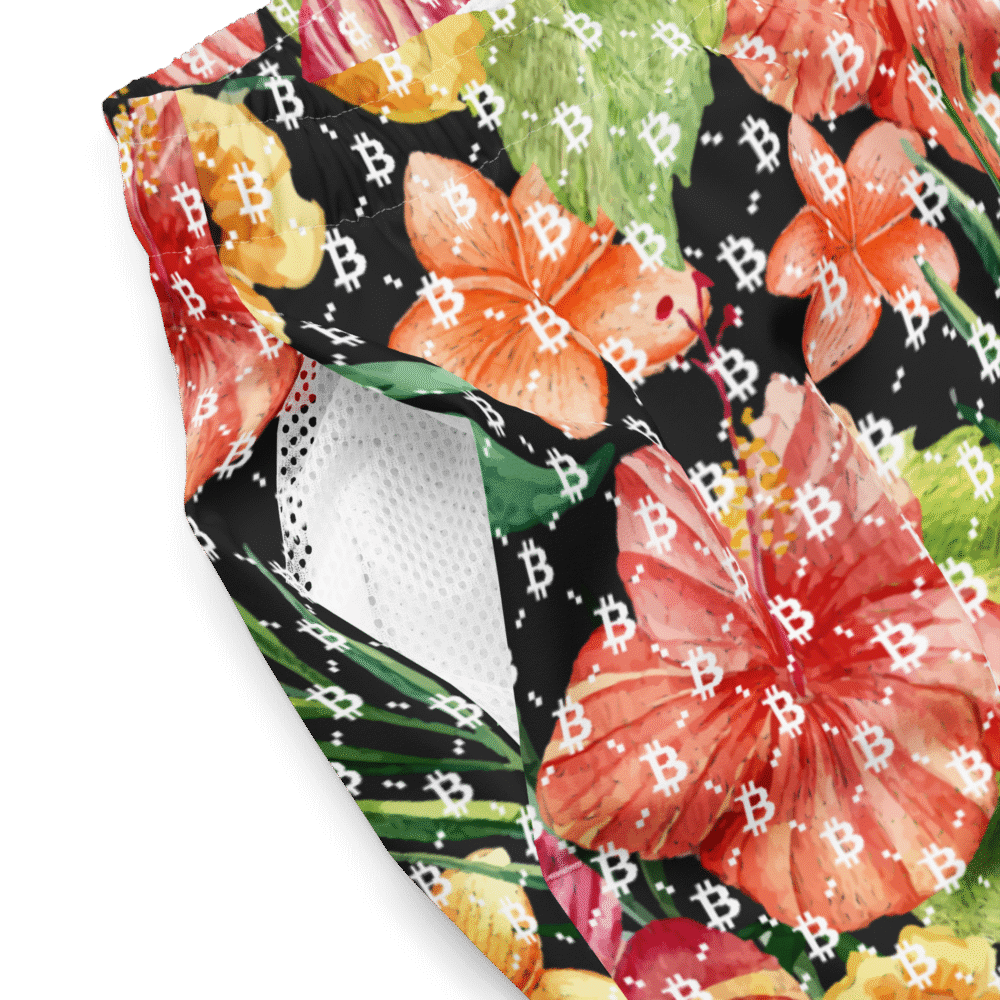 Bitcoin Floral Paradise Premium Swim Trunks