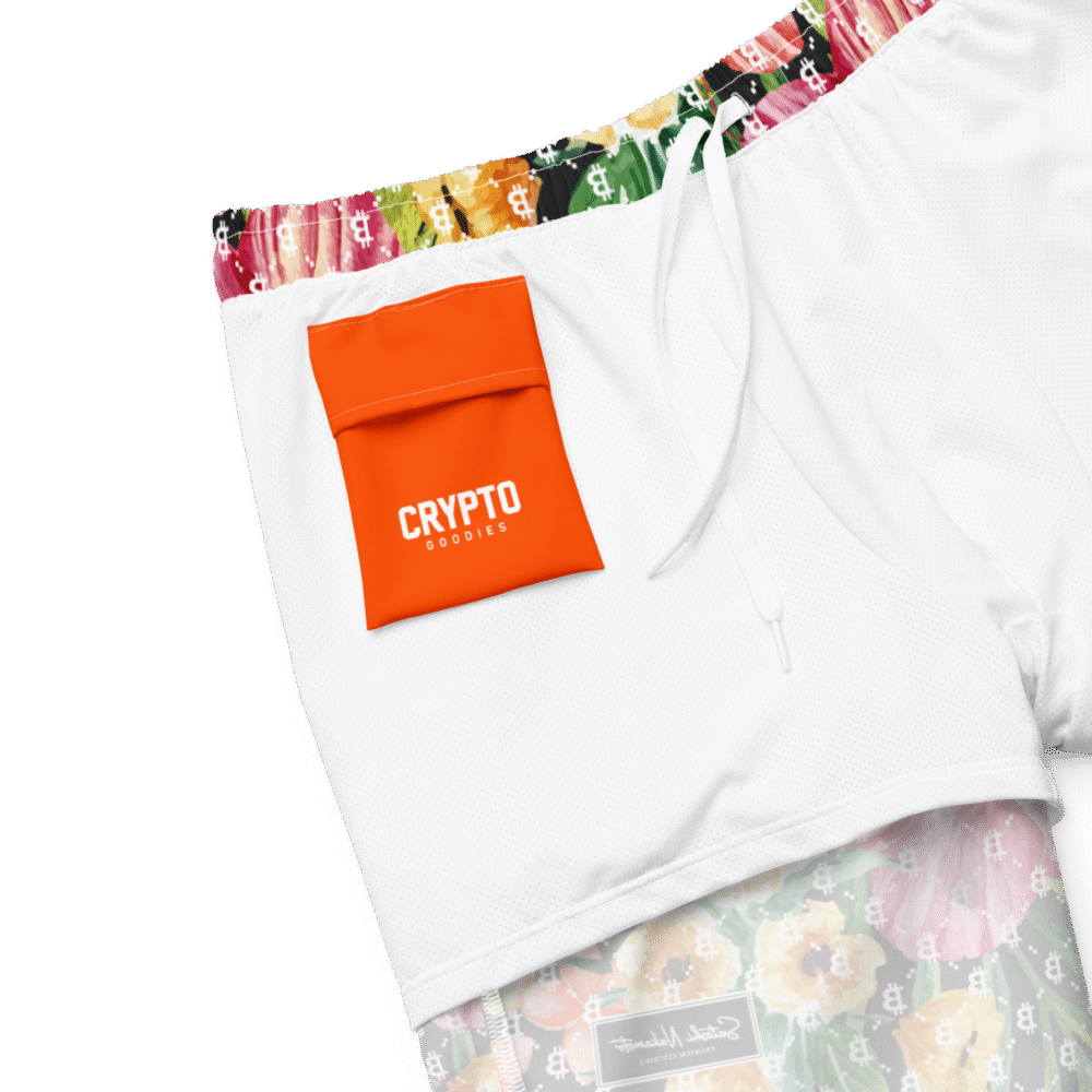 Bitcoin Floral Paradise Premium Swim Trunks