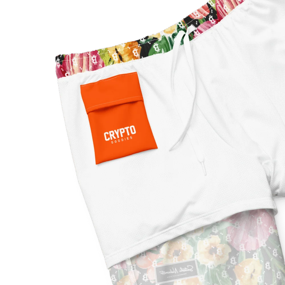 Bitcoin Floral Paradise Premium Swim Trunks - Image 5