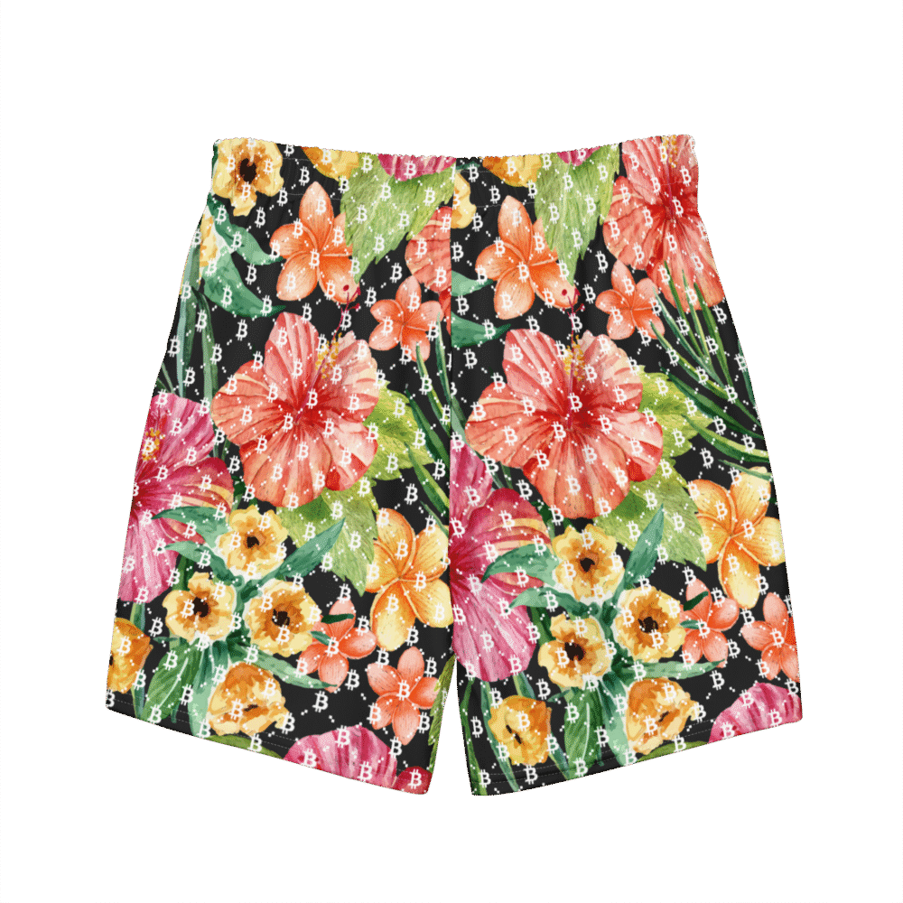 Bitcoin Floral Paradise Premium Swim Trunks