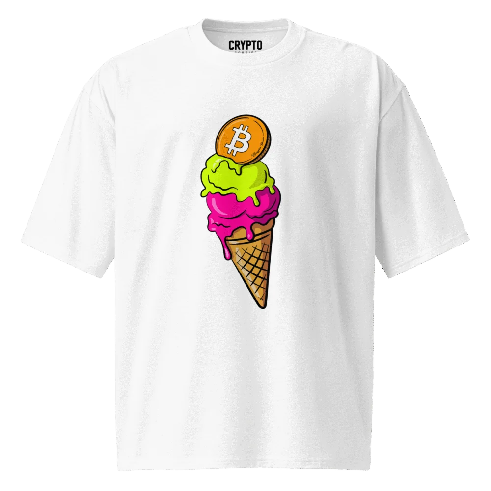 Bitcoin Ice cream Oversized T-Shirt - Image 2