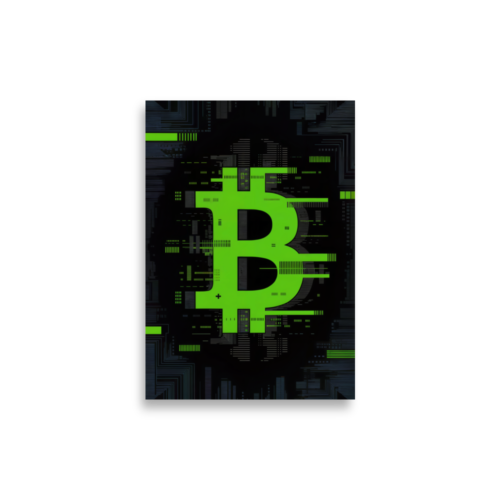 Bitcoin Matrix Glitch Poster