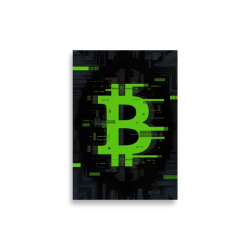 Bitcoin Matrix Glitch Poster