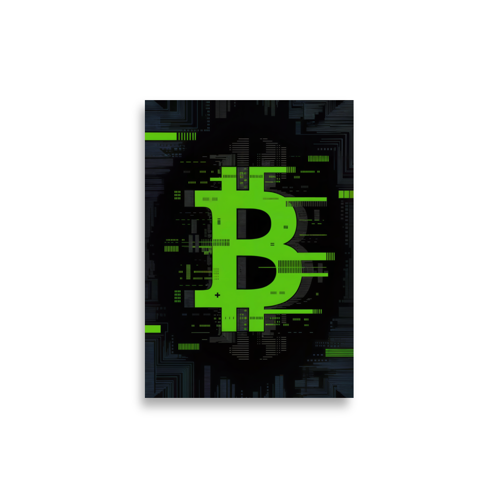 Bitcoin Matrix Glitch Poster