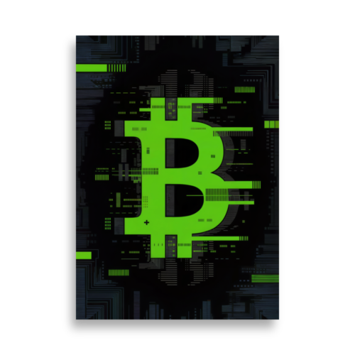 Bitcoin Matrix Glitch Poster