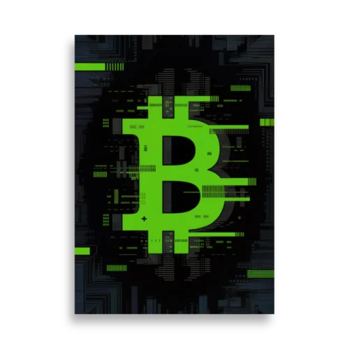 Bitcoin Matrix Glitch Poster