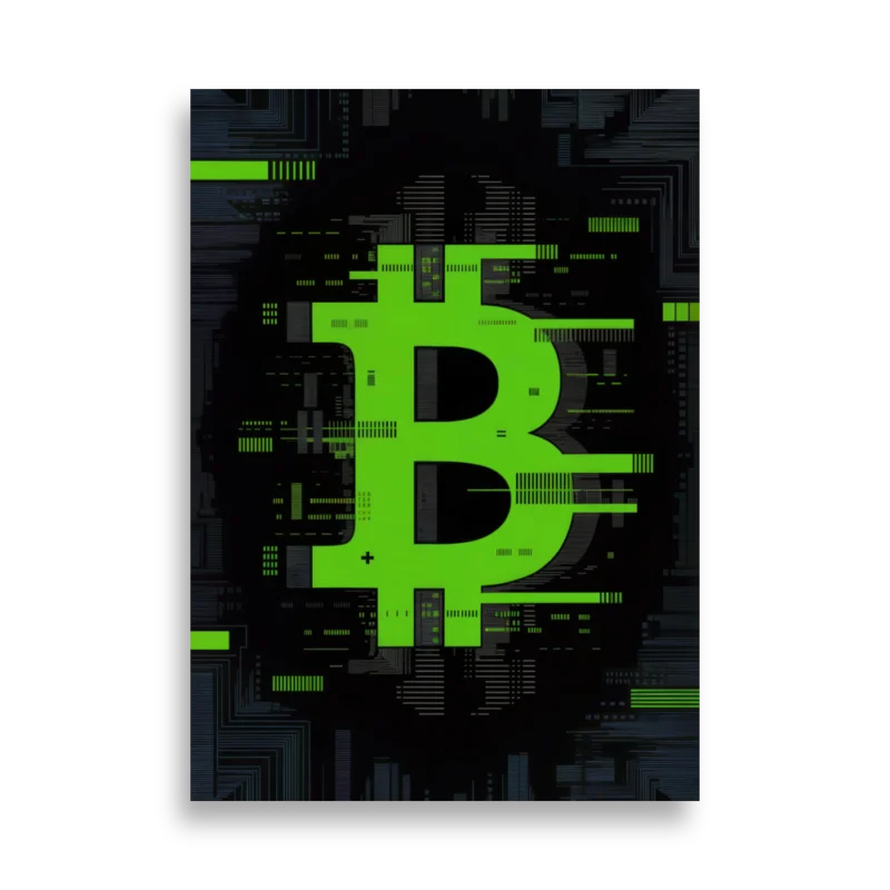 Bitcoin Matrix Glitch Poster