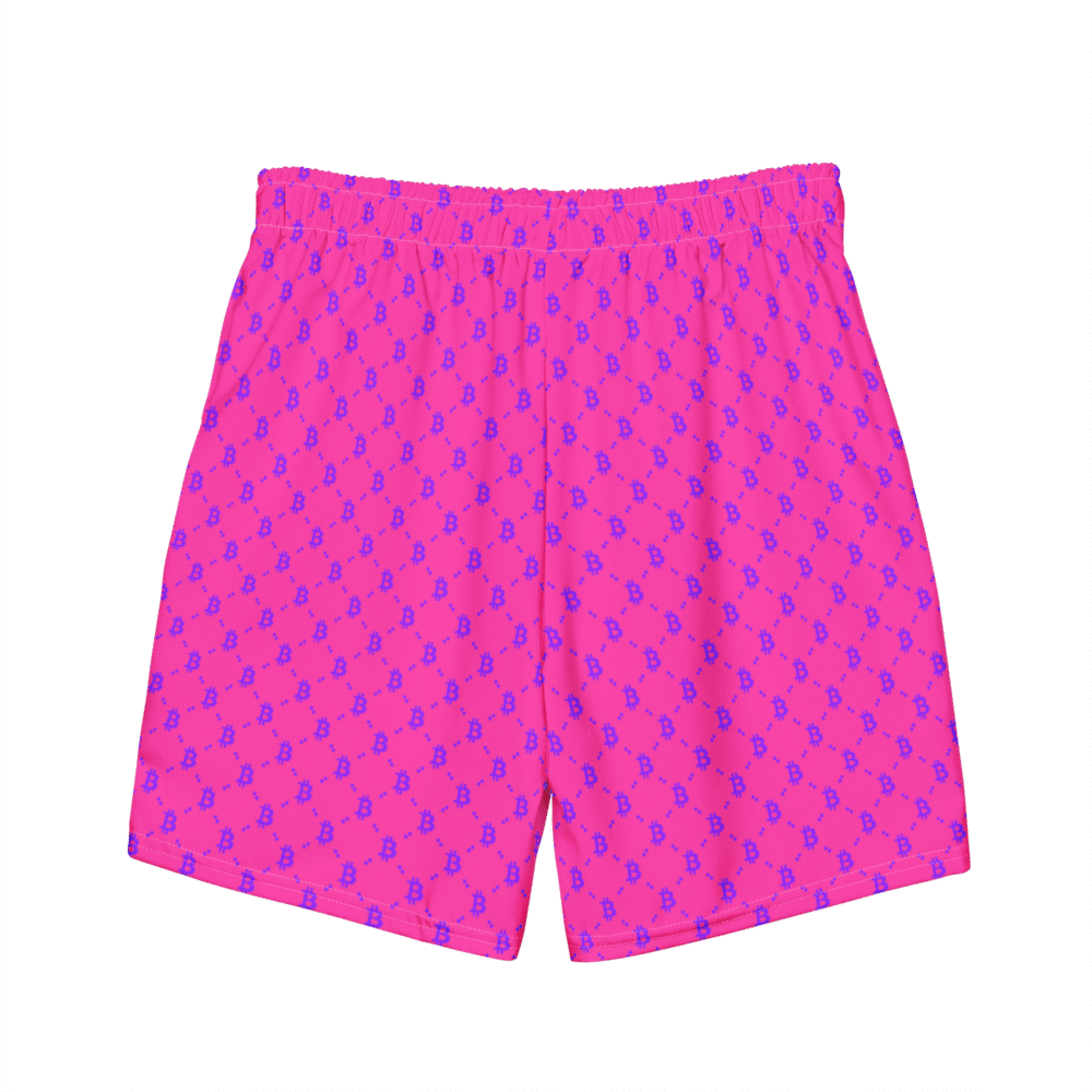 Bitcoin Neon Pink Premium Swim Trunks