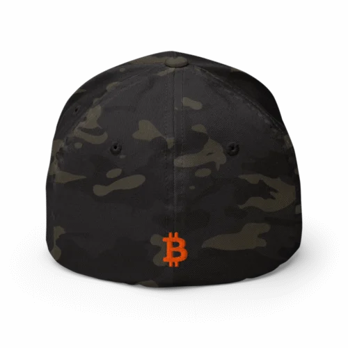 Bitcoin Orange Circle Closed-Back Cap