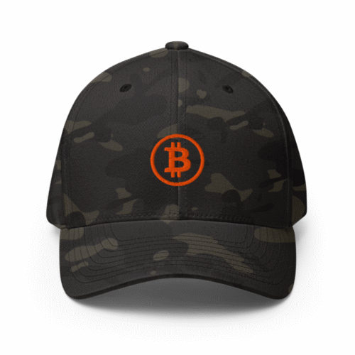 Bitcoin Orange Circle Closed-Back Cap