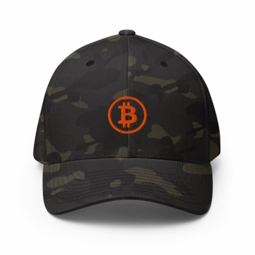 Bitcoin Orange Circle Closed-Back Cap