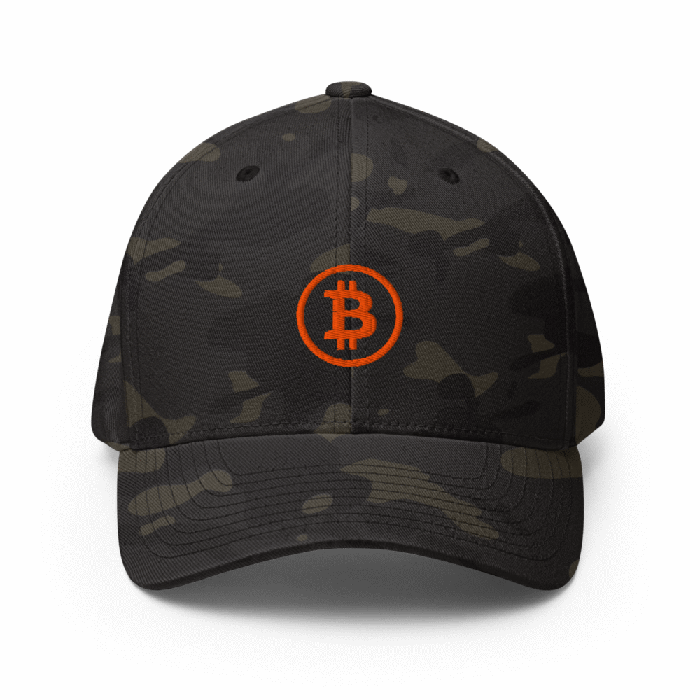 Bitcoin Orange Circle Closed-Back Cap