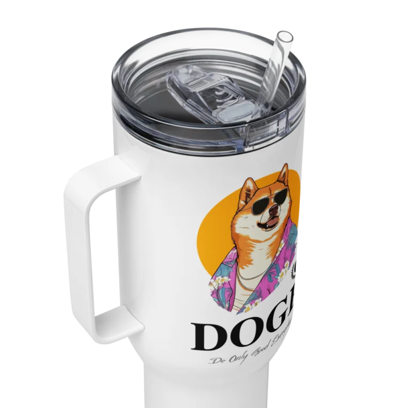DOGE: Do Only Good Everyday Travel Mug With a Handle