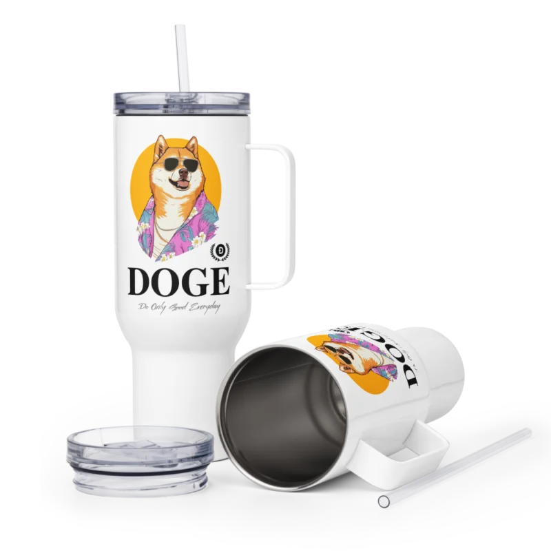 DOGE: Do Only Good Everyday Travel Mug With a Handle