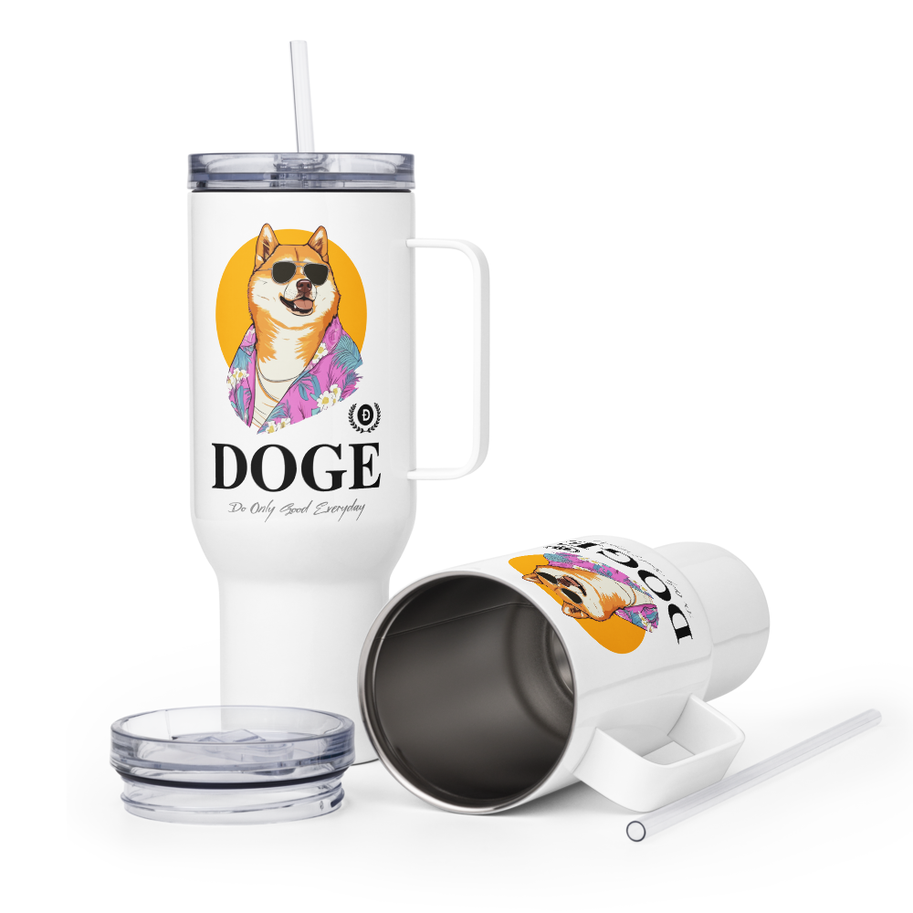 DOGE: Do Only Good Everyday Travel Mug With a Handle