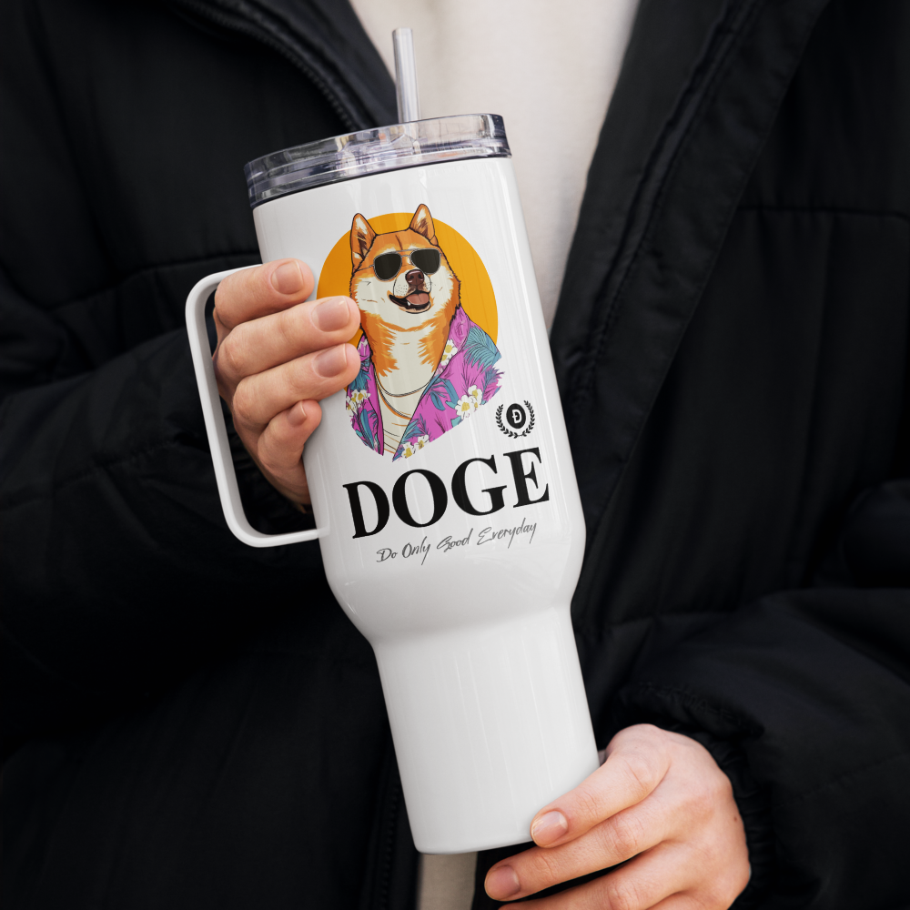 DOGE: Do Only Good Everyday Travel Mug With a Handle