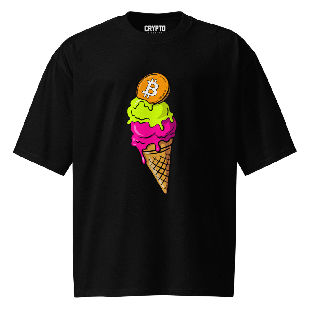 oversized heavyweight t shirt black front 687a006dd38e3 - Bitcoin Ice cream Oversized T-Shirt