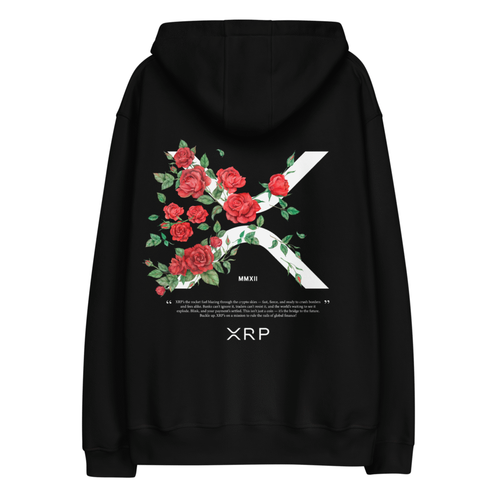 premium eco hoodie black back 686579dc10bfa - XRP & Roses Premium Hoodie