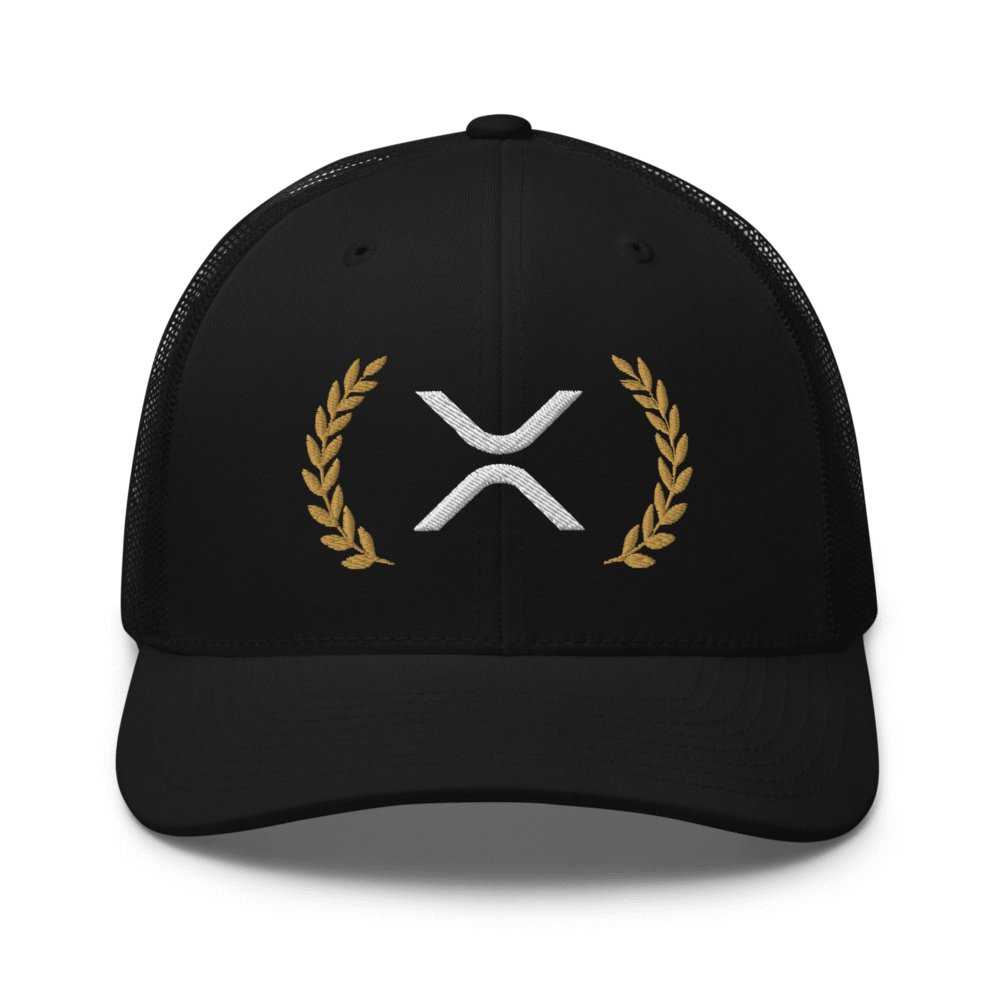 retro trucker hat black front 688908b045dea - XRP Laurel Leaves Trucker Cap
