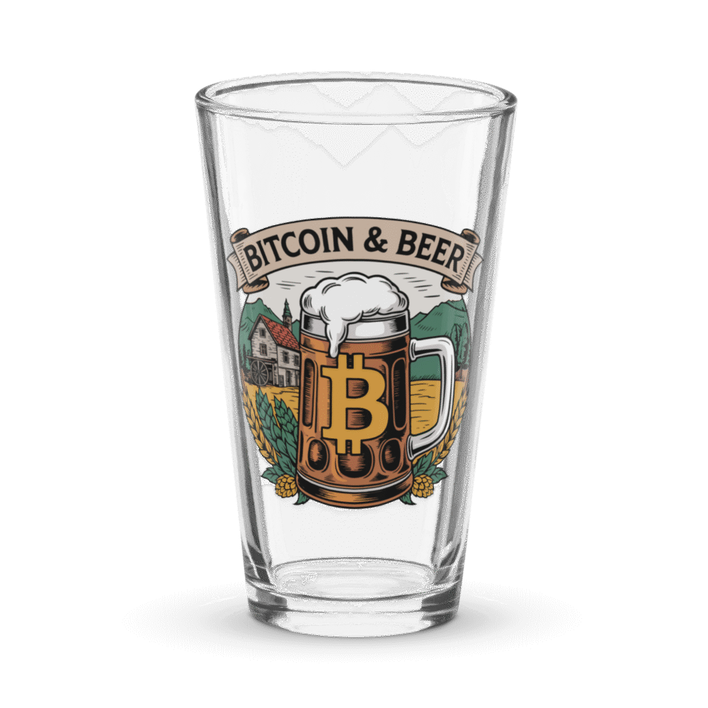 shaker pint glass 16 oz 16 oz front 6868fbab32c11 - Bitcoin & Beer Pint Glass