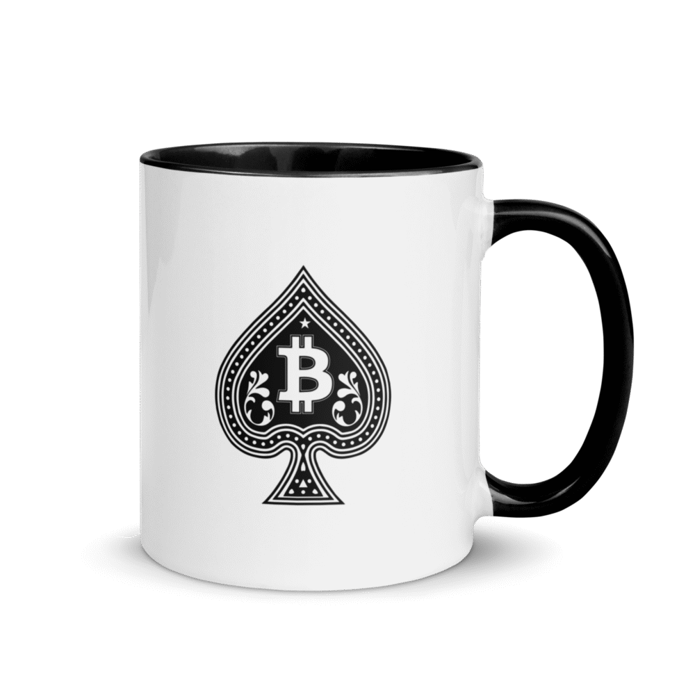 white ceramic mug with color inside black 11 oz right 687bd877a0936 - Bitcoin Spade Mug