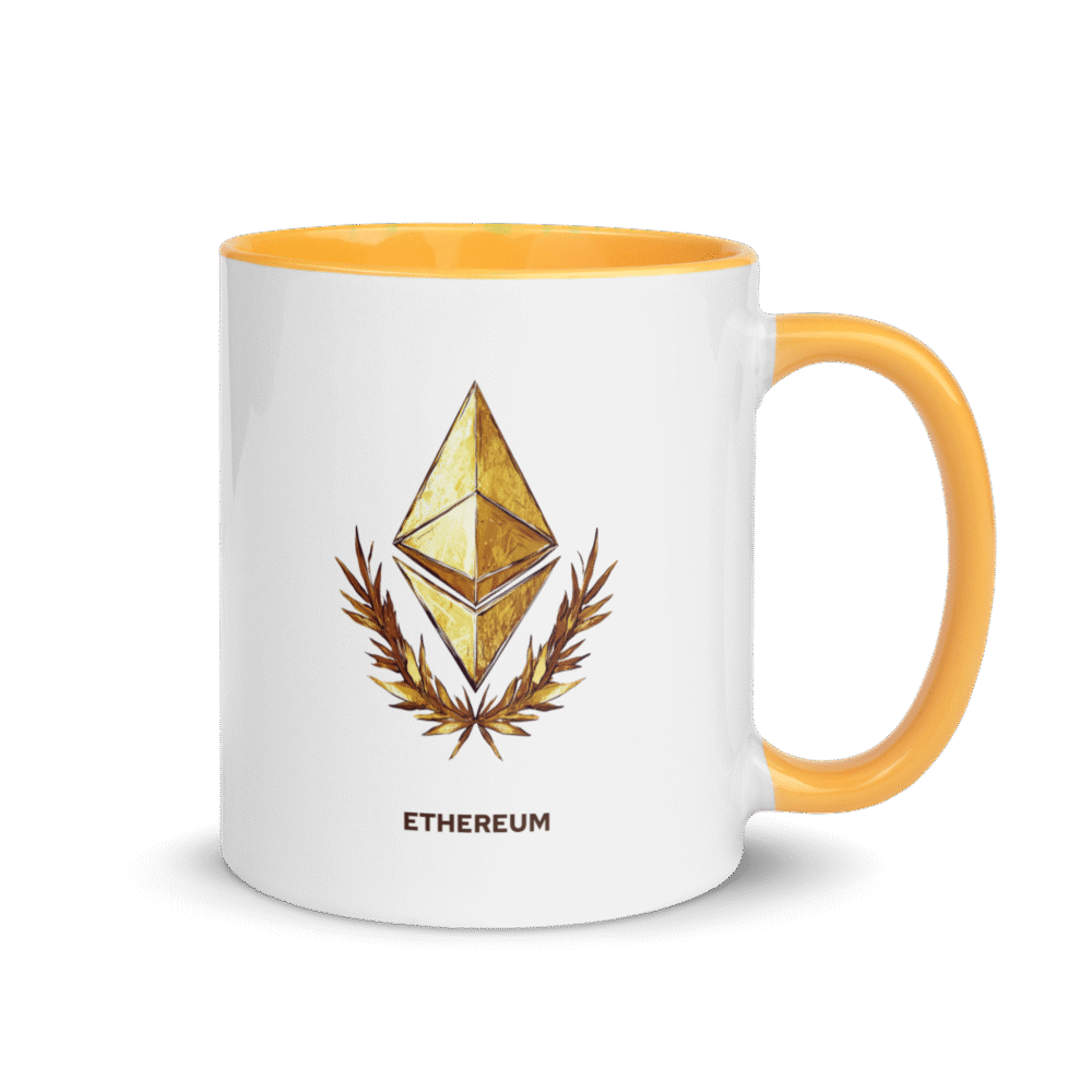 white ceramic mug with color inside golden yellow 11 oz right 687be03b0e506 - Ethereum Glory Mug