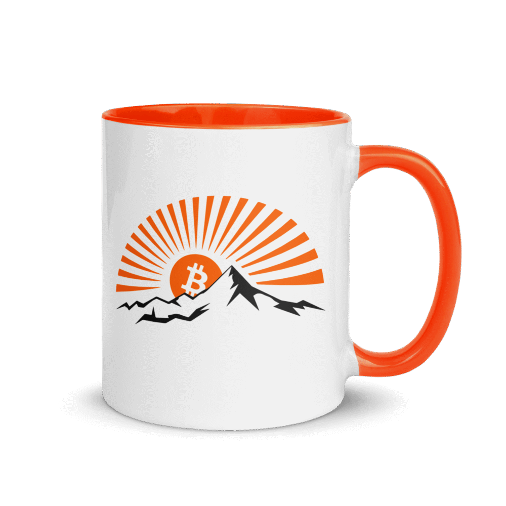 white ceramic mug with color inside orange 11 oz right 687bd14c9791f - Bitcoin Sunrise Mug