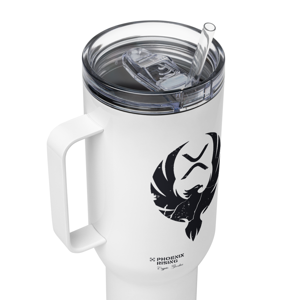 XRP: Phoenix Rising Travel Mug With a Handle