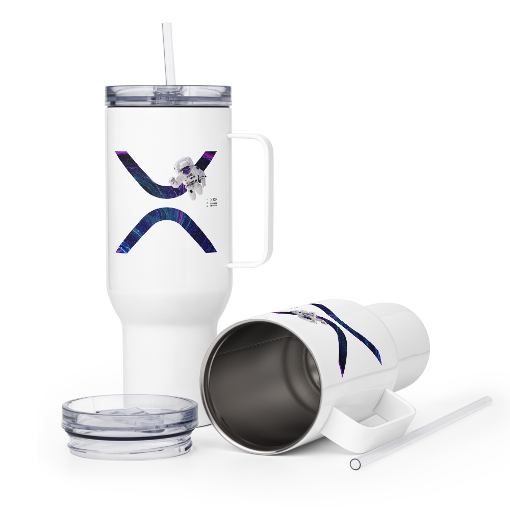 XRP To The Moon Travel Mug With a Handle