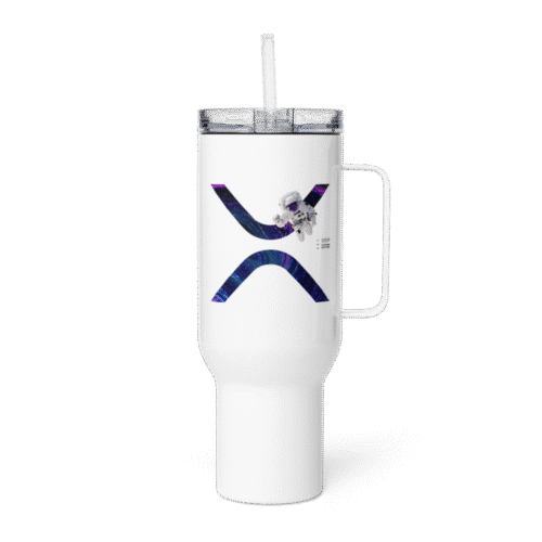 XRP To The Moon Travel Mug With a Handle