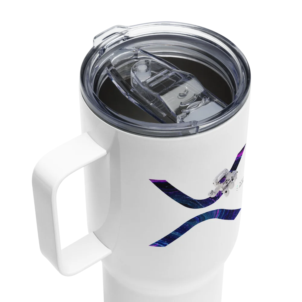 XRP To The Moon Travel Mug With a Handle - Image 4