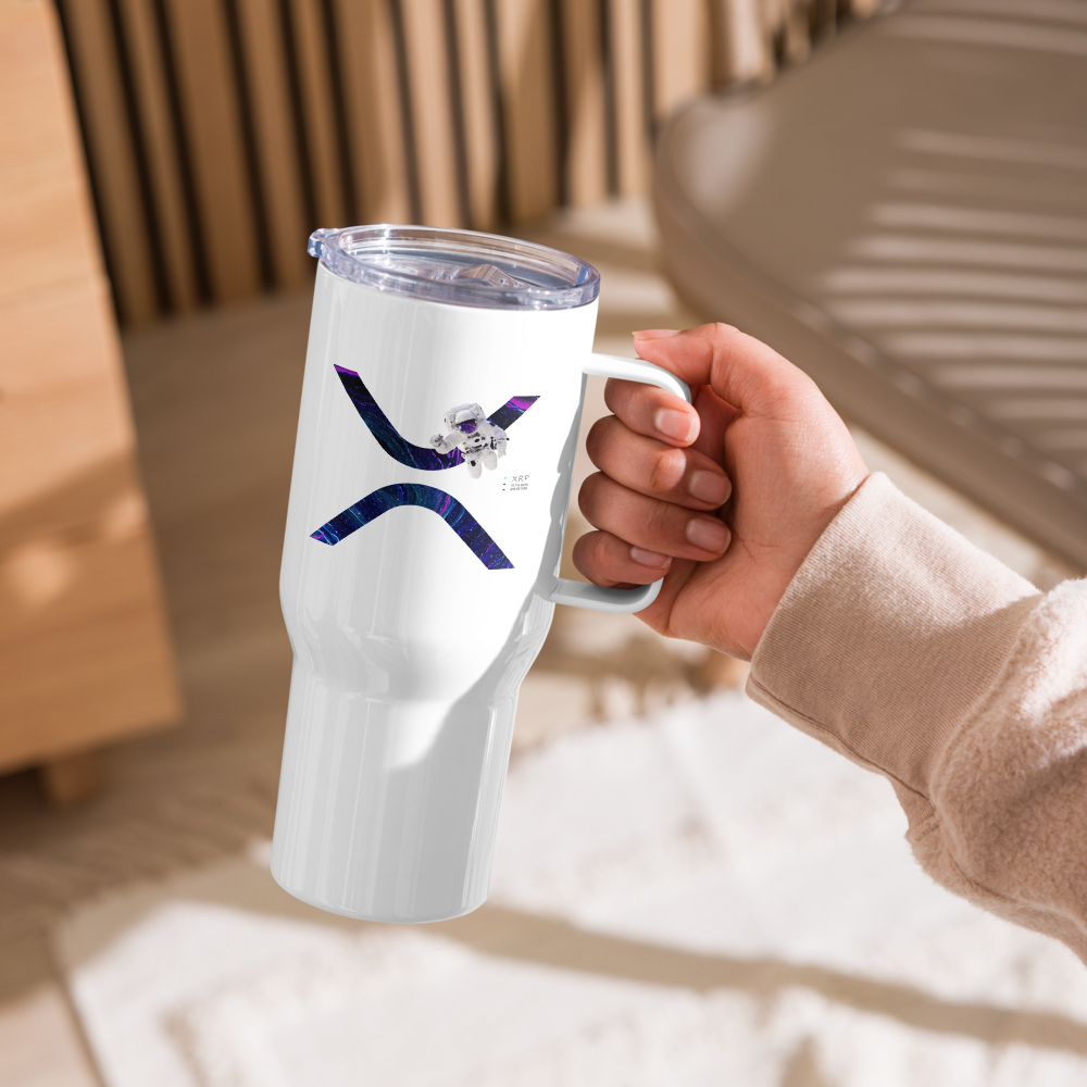 XRP To The Moon Travel Mug With a Handle