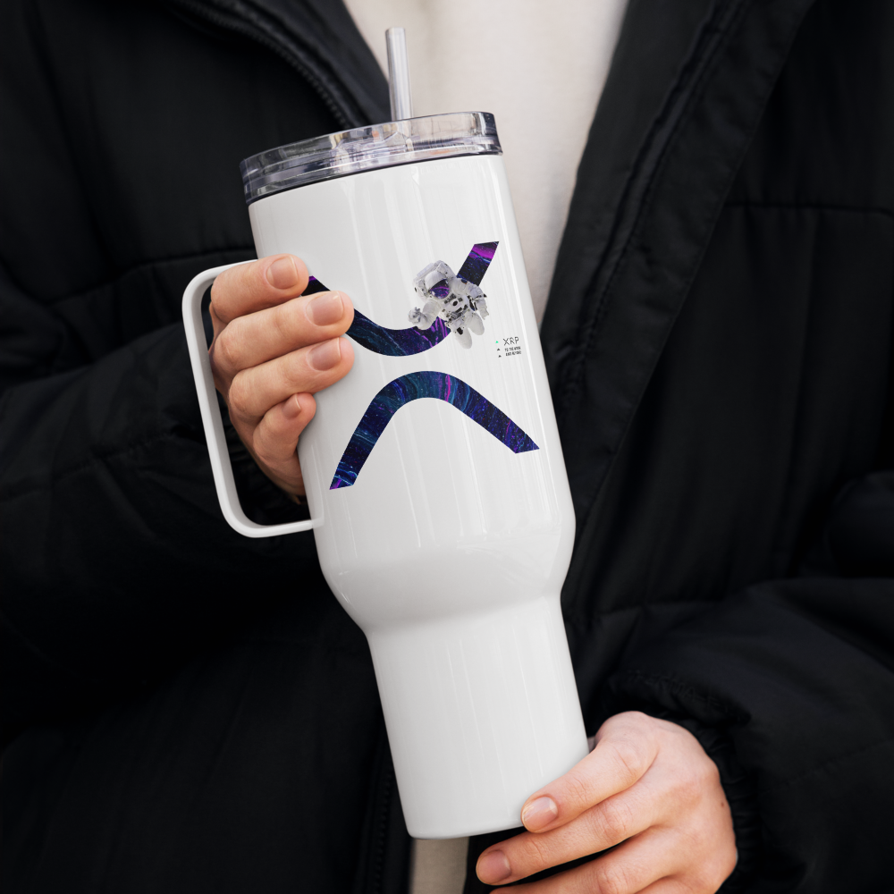 XRP To The Moon Travel Mug With a Handle