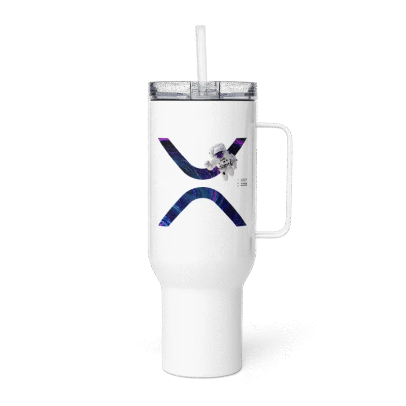XRP To The Moon Travel Mug With a Handle
