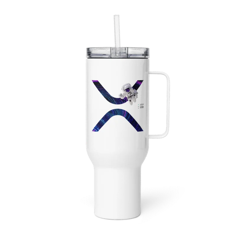 XRP To The Moon Travel Mug With a Handle