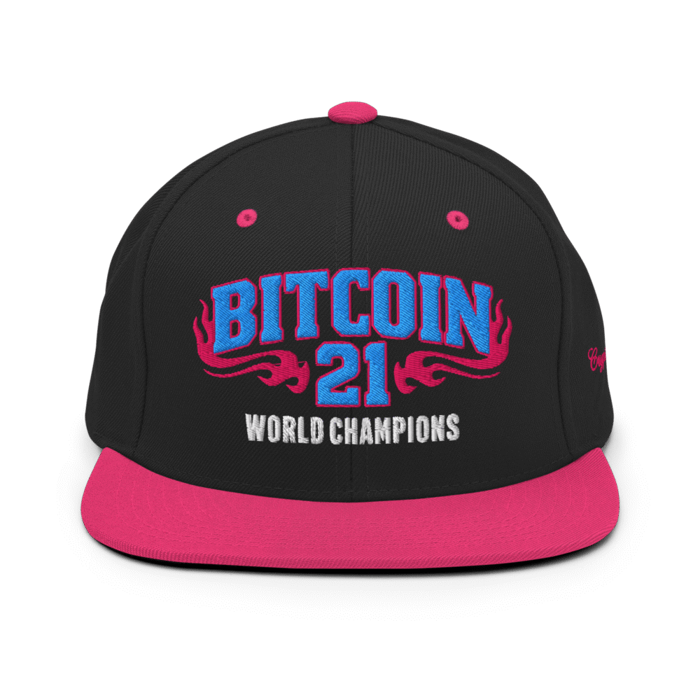 Bitcoin: World Champions Neon Pink Snapback Hat