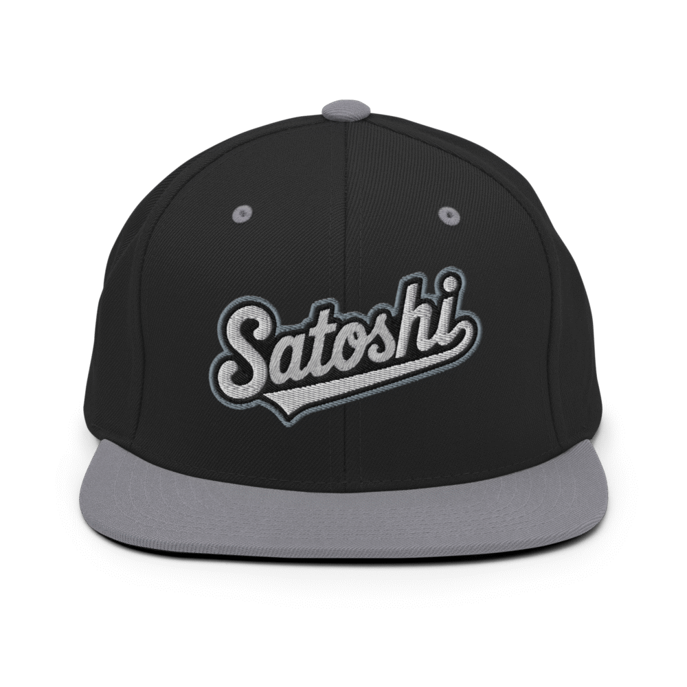 classic snapback black silver front 68a4ae7101e1f - Satoshi Snapback Hat