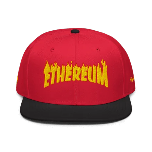 Ethereum: Flames Edition Snapback Hat
