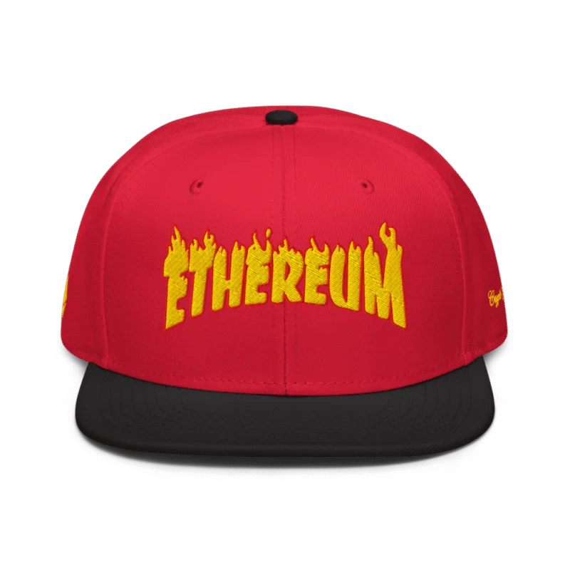 Ethereum: Flames Edition Snapback Hat